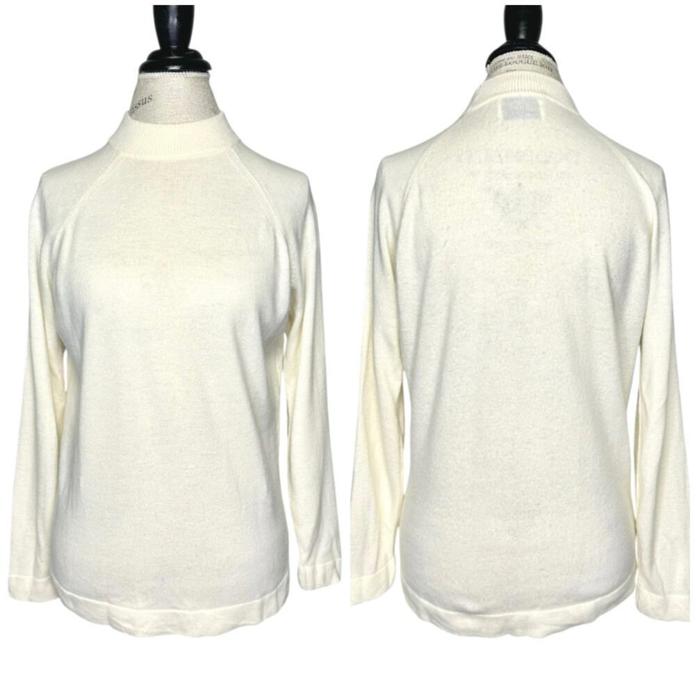 Jacques De Loux | Women | Vintage 100% Cashmere Cream Crew Neck Sweater | Sz 40